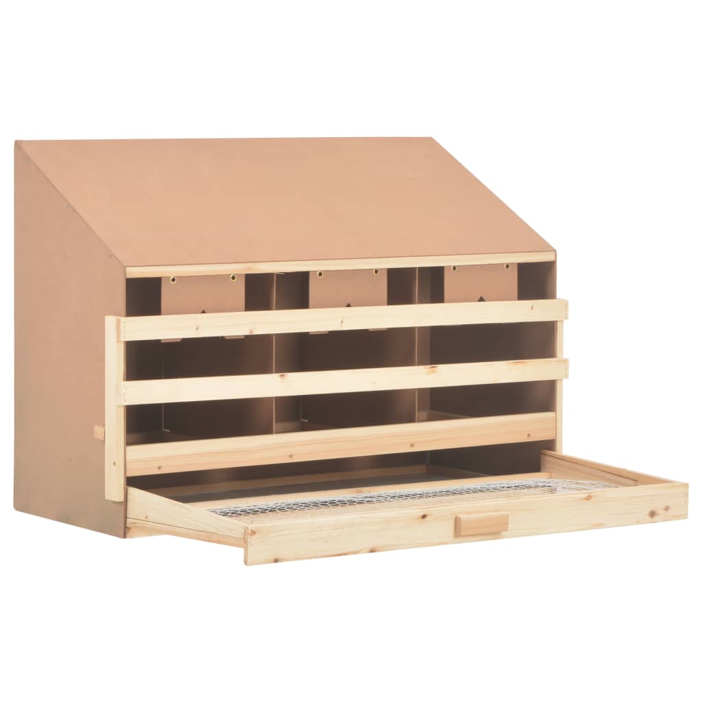 vidaXL Chicken Laying Nest 3 Compartments 93x40x65 cm Solid Pine Wood