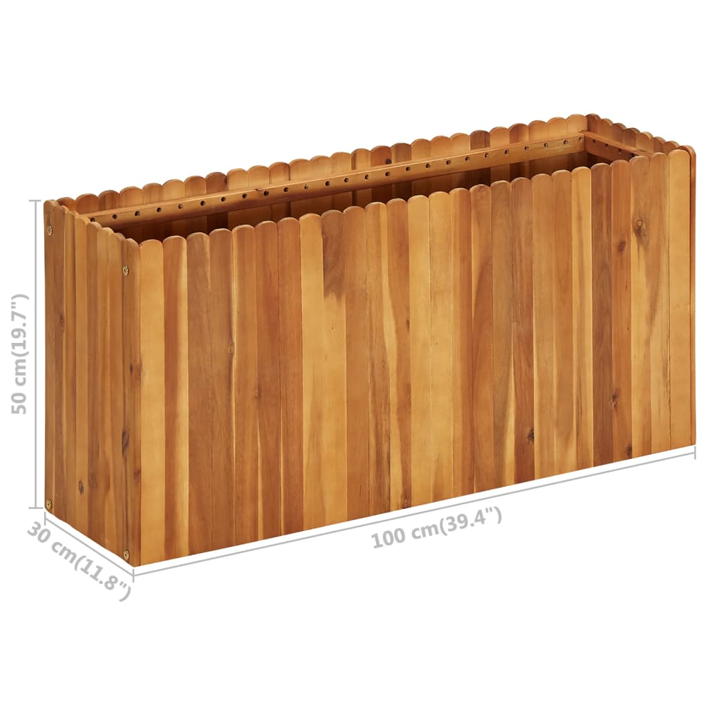 vidaXL Garden Raised Bed 100x30x50 cm Solid Acacia Wood
