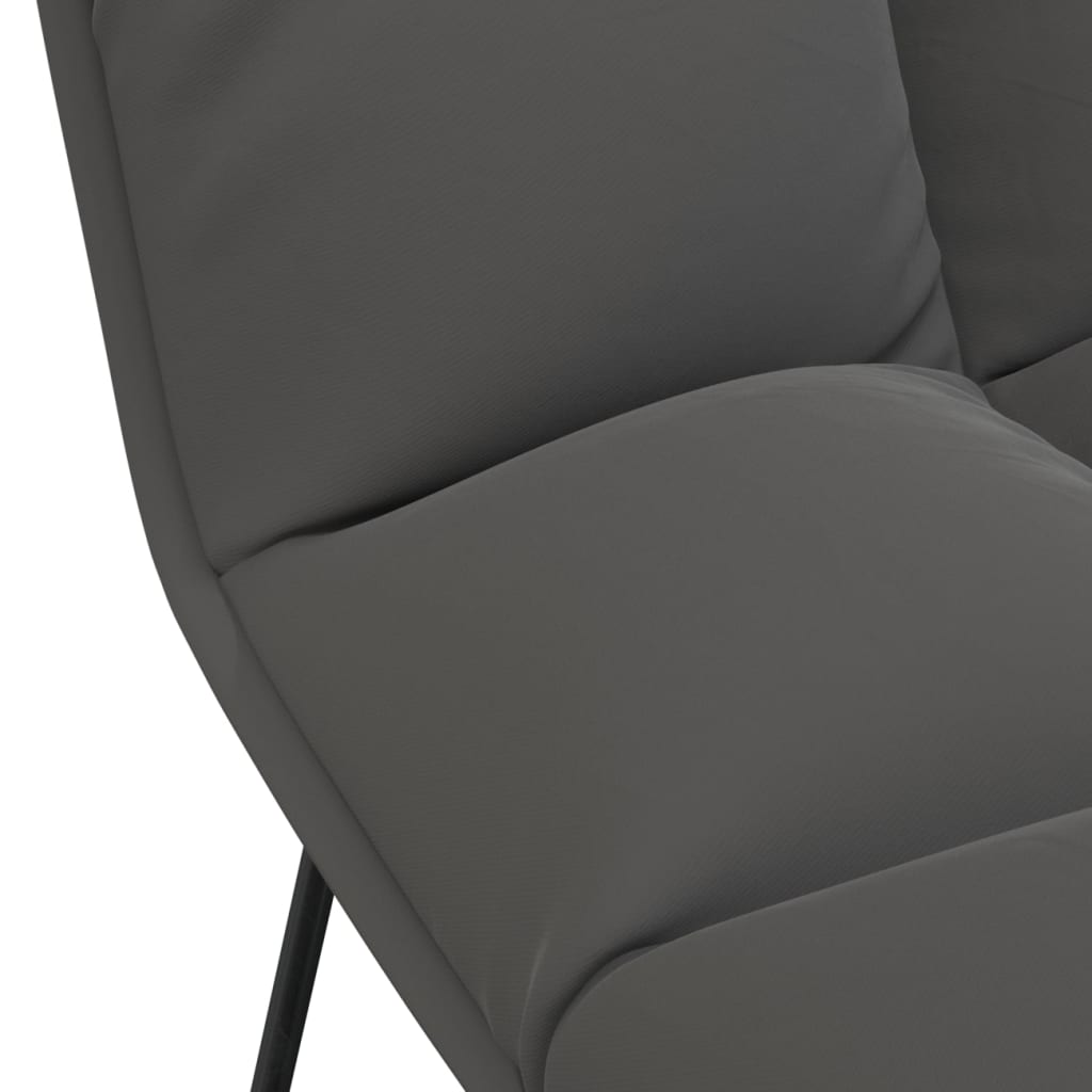 vidaXL Leisure Chair with Metal Frame Dark Grey Velvet