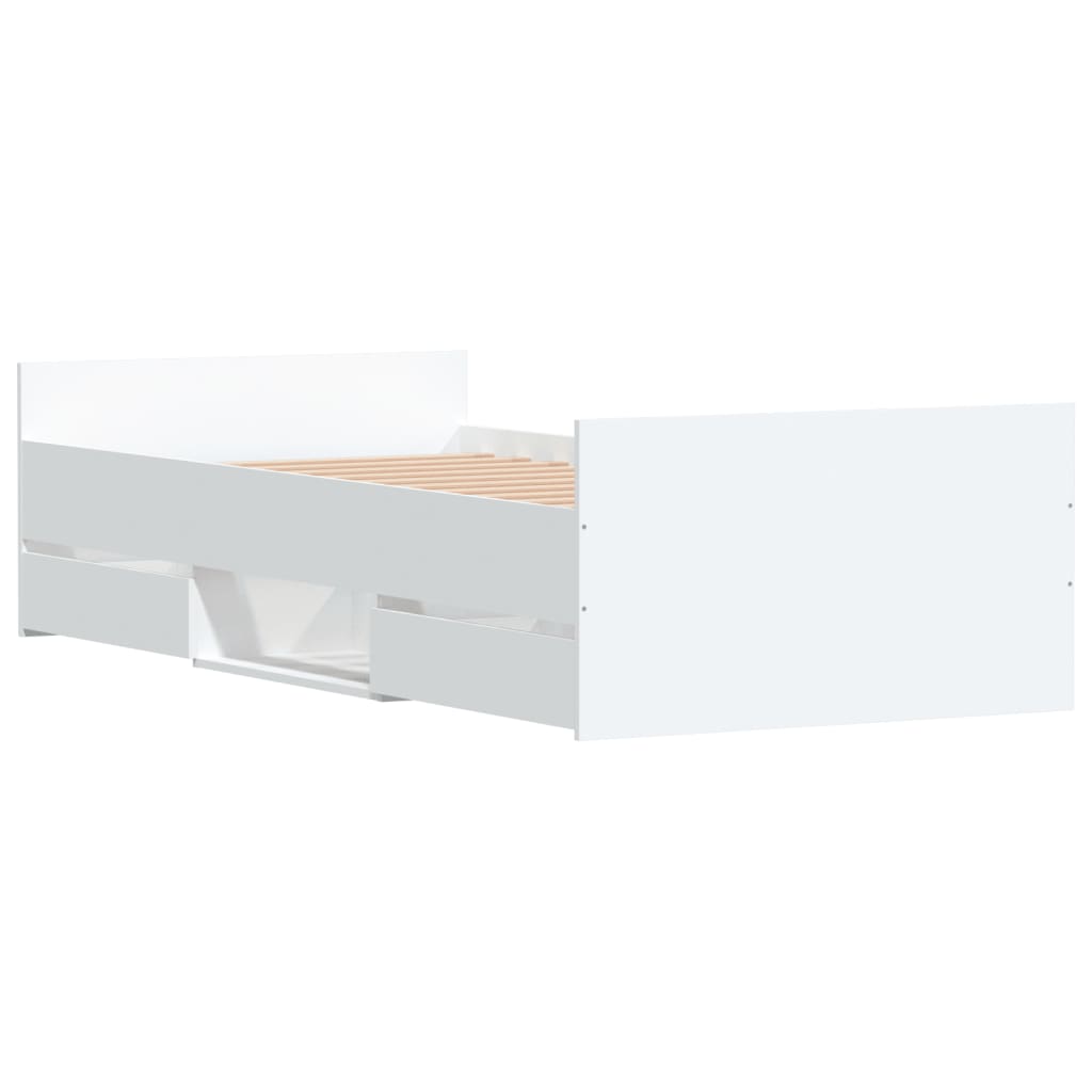 vidaXL Bed Frame with Headboard and Footboard White 90x190 cm Single