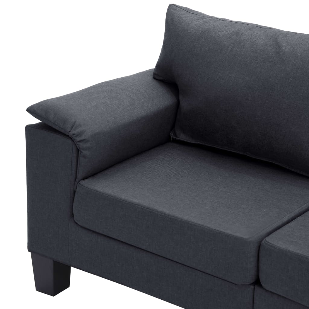 vidaXL 3-Seater Sofa Dark Grey Fabric