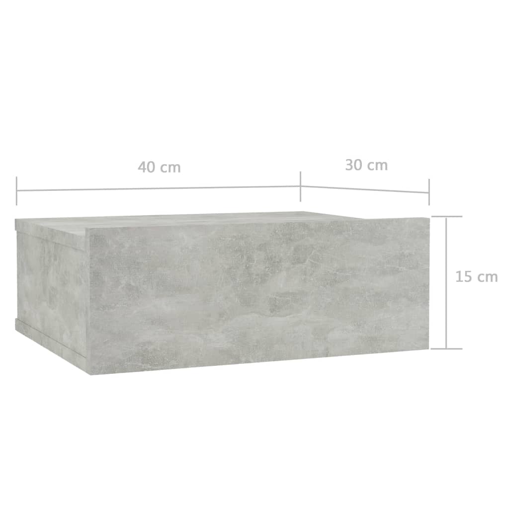 vidaXL Floating Nightstand Concrete Grey 40x30x15 cm Engineered Wood