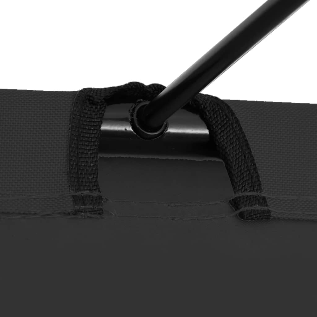 vidaXL Camping Bed 180x60x19 cm Oxford Fabric and Steel Black