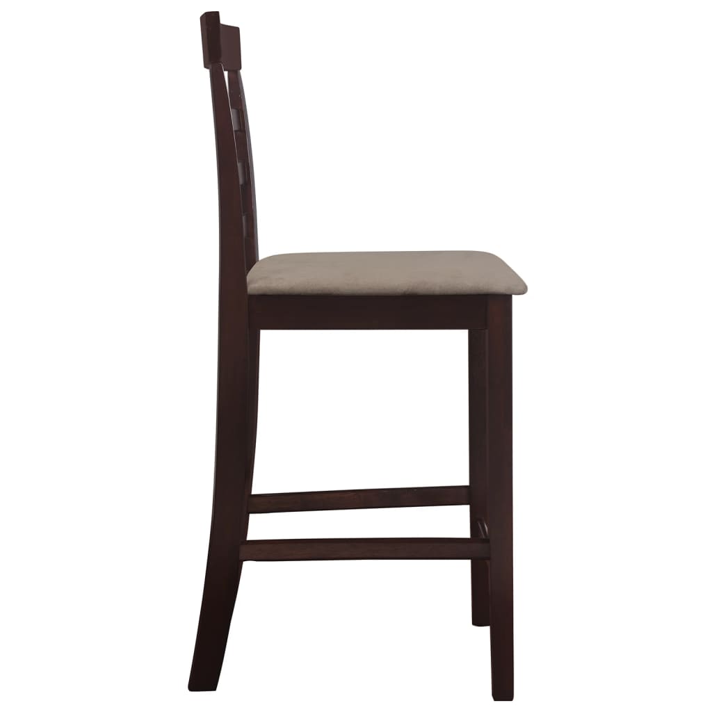 vidaXL Bar Chairs 2 pcs Brown Fabric