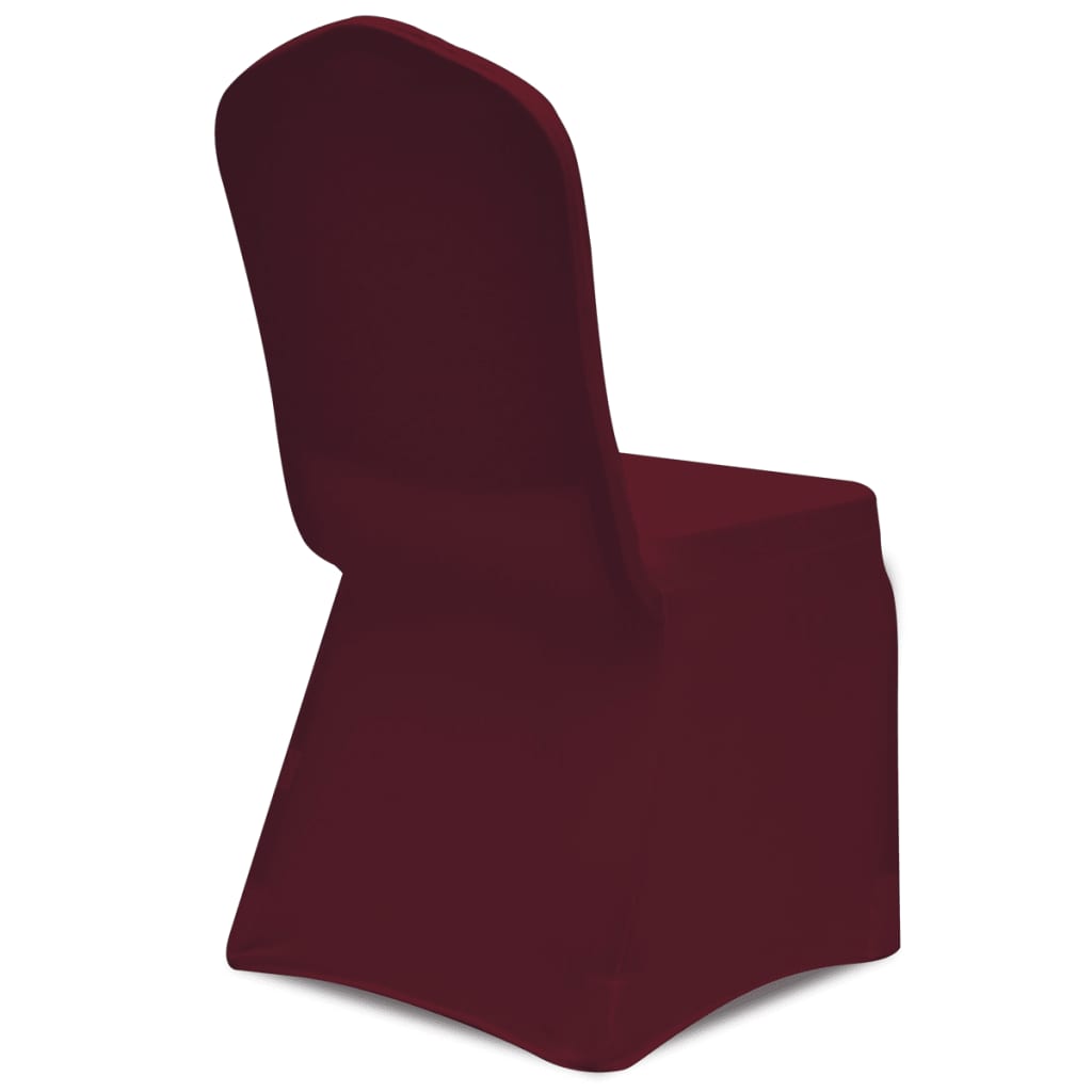 vidaXL Chair Cover Stretch Burgundy 12 pcs