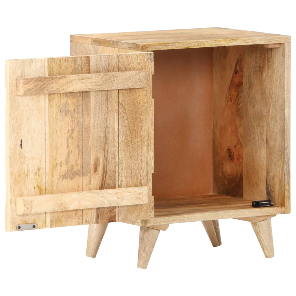 vidaXL Carved Bedside Cabinet 40x30x50 cm Solid Mango Wood