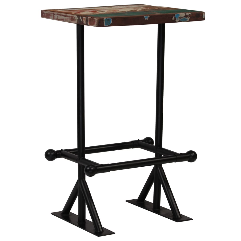 vidaXL Bar Table Solid Reclaimed Wood Multicolour 60x60x107 cm
