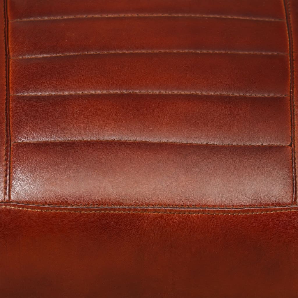 vidaXL Lounge Chair Brown Genuine Leather