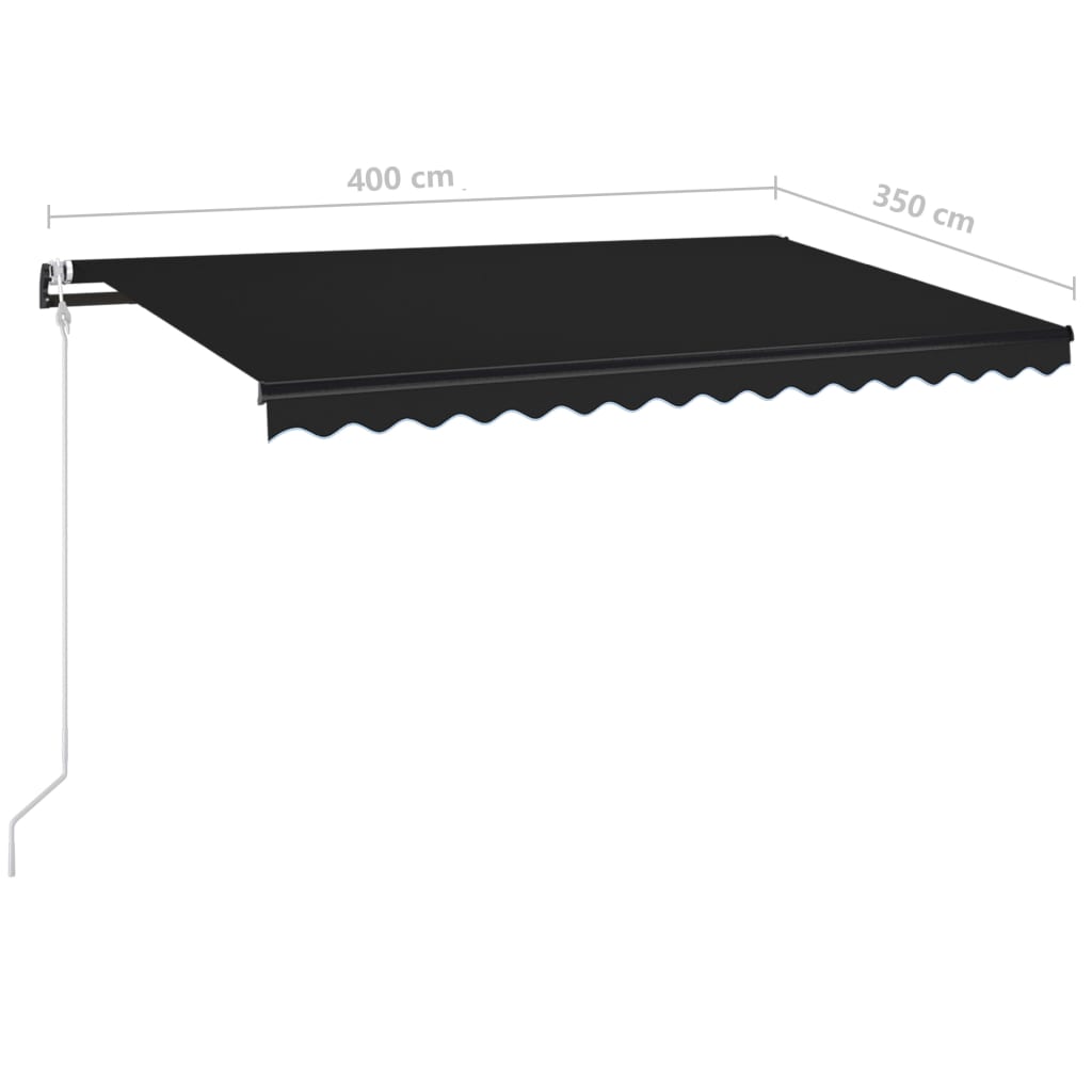 vidaXL Automatic Retractable Awning 400x350 cm Anthracite