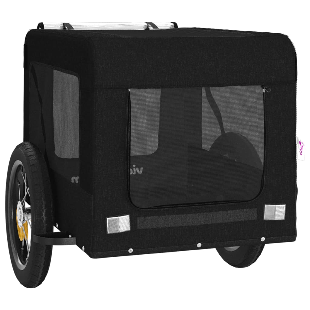 vidaXL Dog Bike Trailer Black Oxford Fabric&Iron