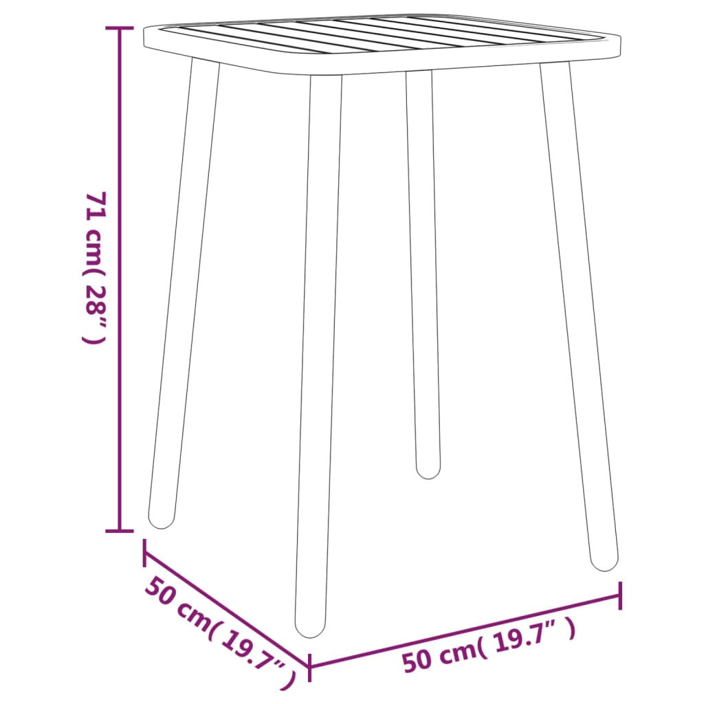 vidaXL Garden Table Anthracite 50x50x71 cm Steel