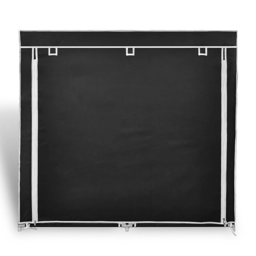 vidaXL Fabric Shoe Cabinet with Cover 115 x 28 x 110 cm Black