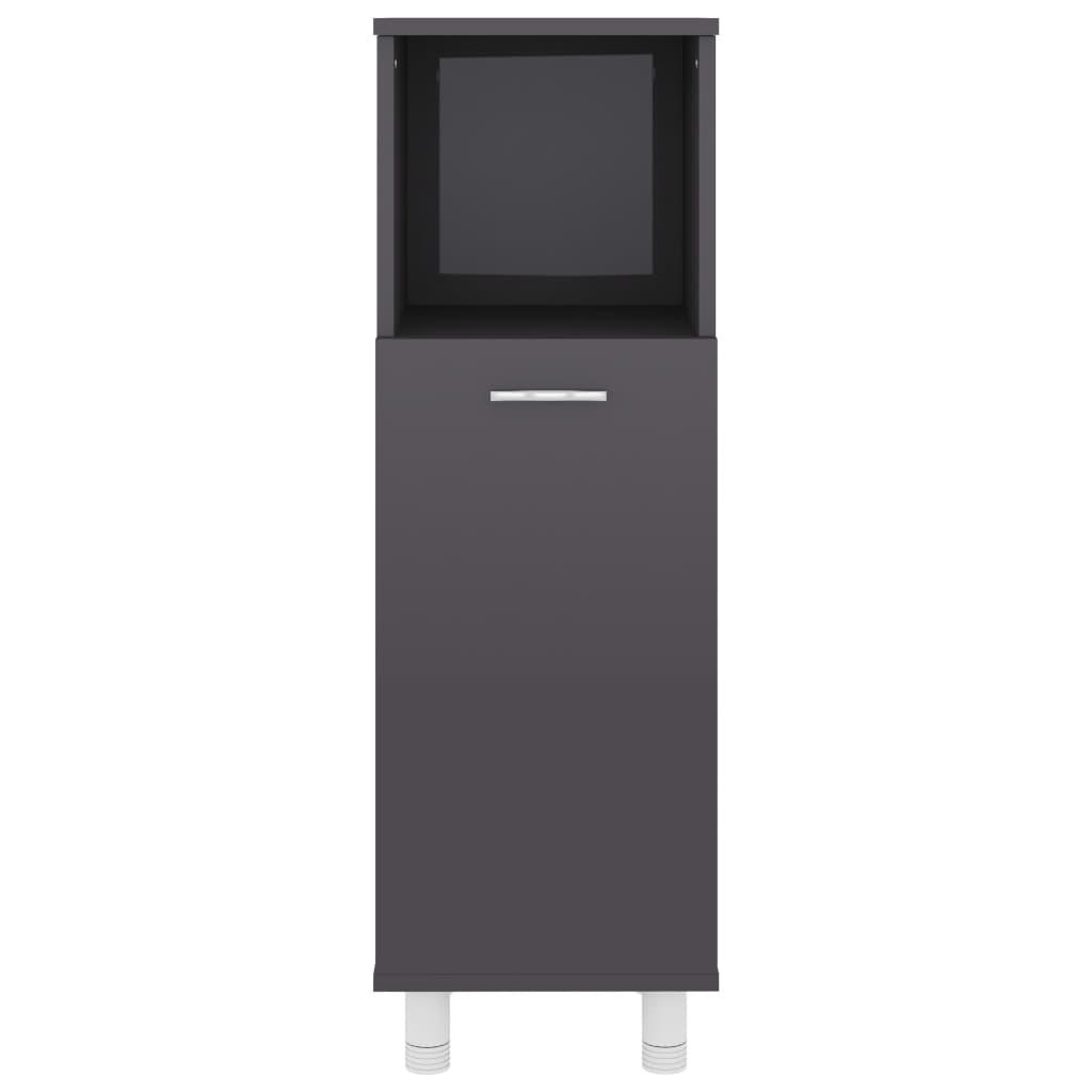 vidaXL Bathroom Cabinet High Gloss Grey 30x30x95 cm Engineered Wood