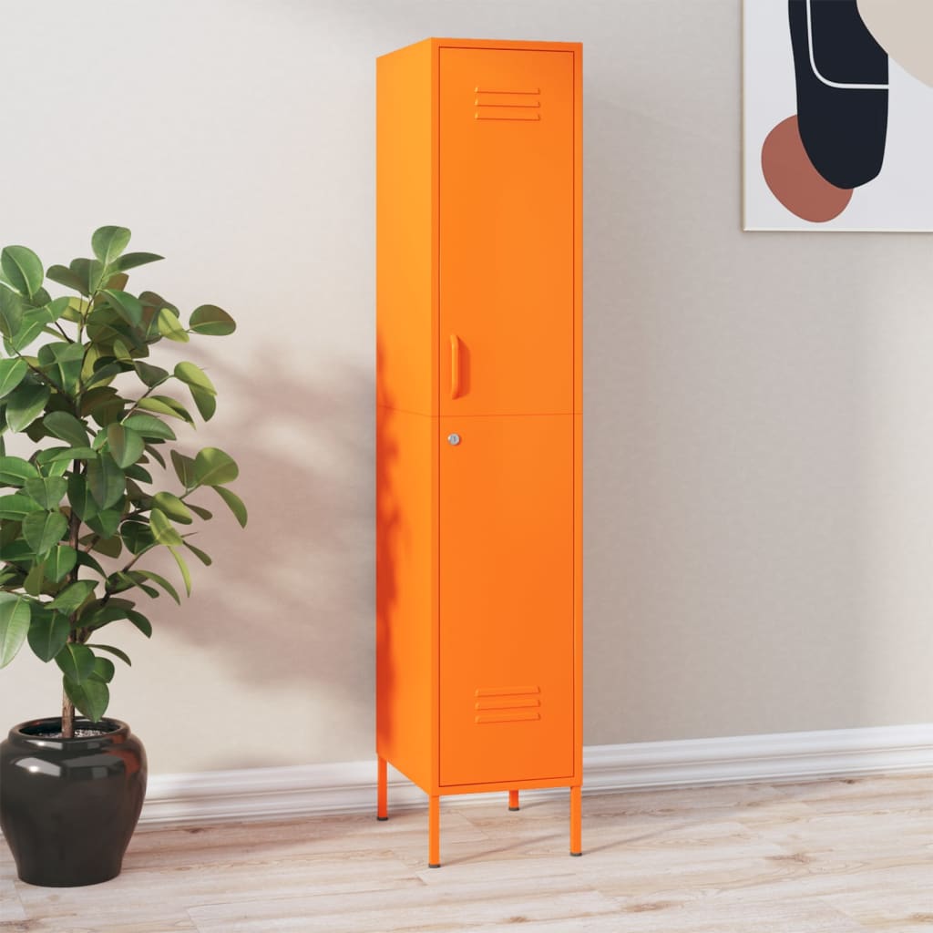 vidaXL Locker Cabinet Orange 35x46x180 cm Steel