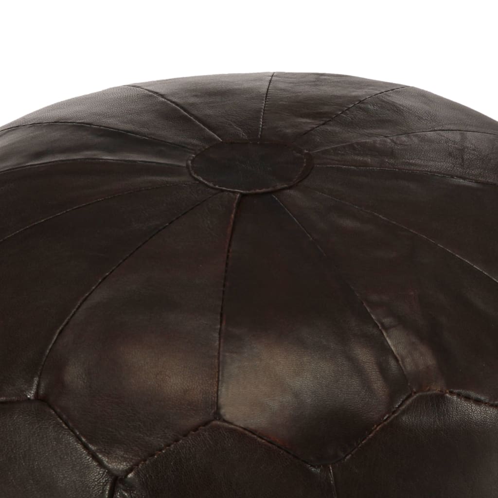 vidaXL Pouffe Dark Brown 40x35 cm Genuine Goat Leather