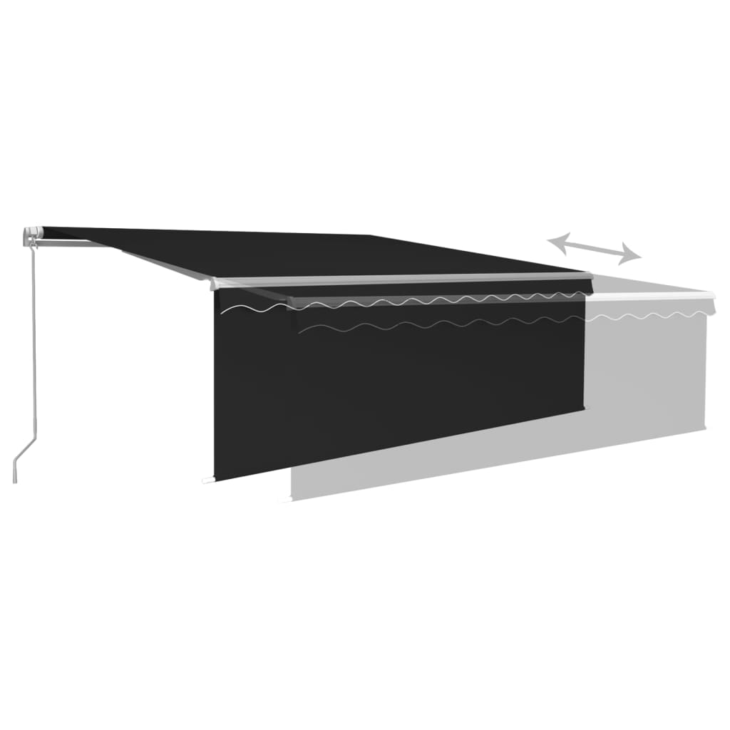 vidaXL Manual Retractable Awning with Blind 4.5x3m Anthracite