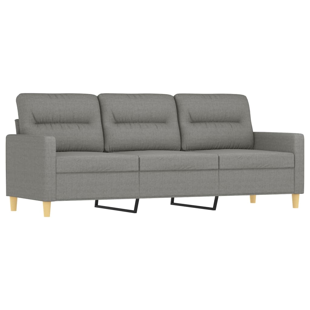 vidaXL 4 Piece Sofa Set with Throw Pillows&Cushions Dark Grey Fabric