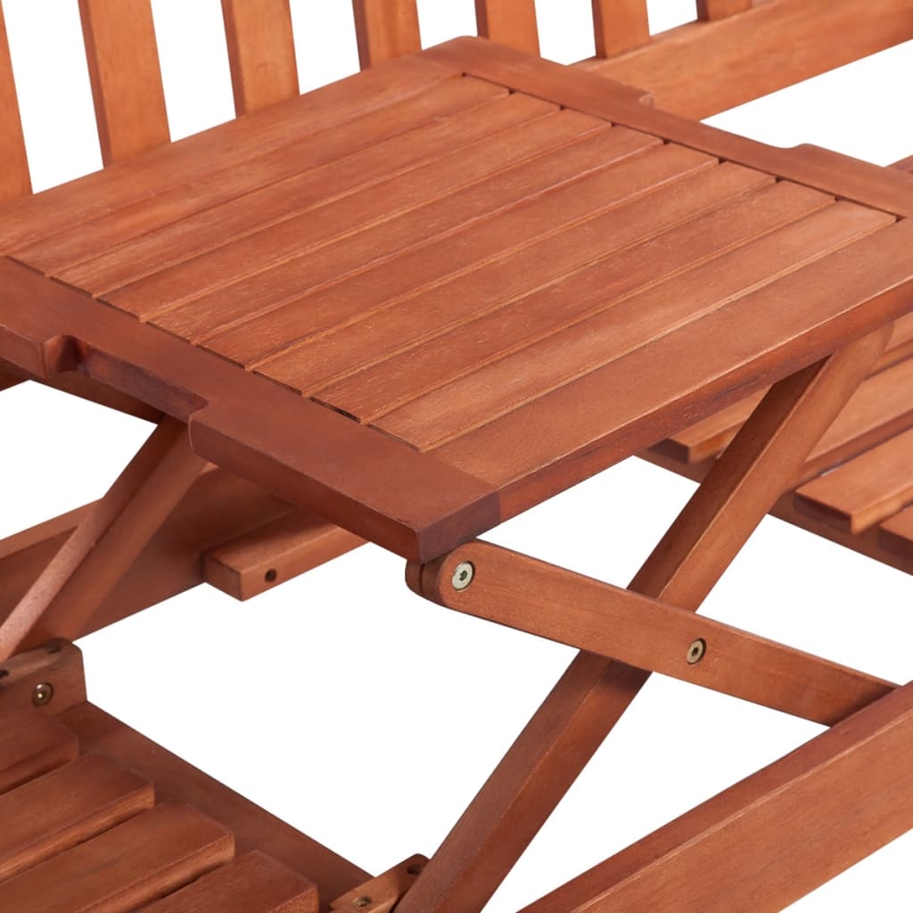 vidaXL Garden Bench with Pop-up Table 158 cm Solid Acacia Wood
