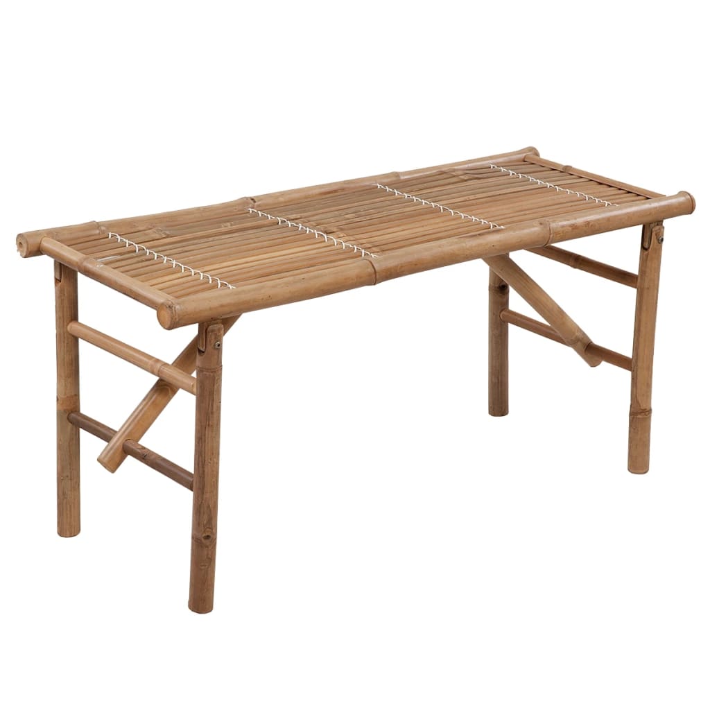vidaXL Folding Garden Bench with Cushion 118 cm Bamboo