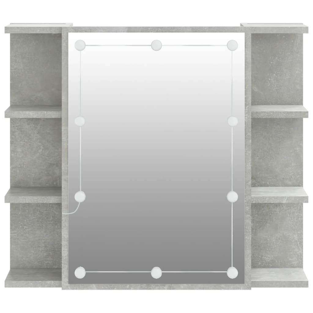 vidaXL Mirror Cabinet with LED Concrete Grey 70x16.5x60 cm