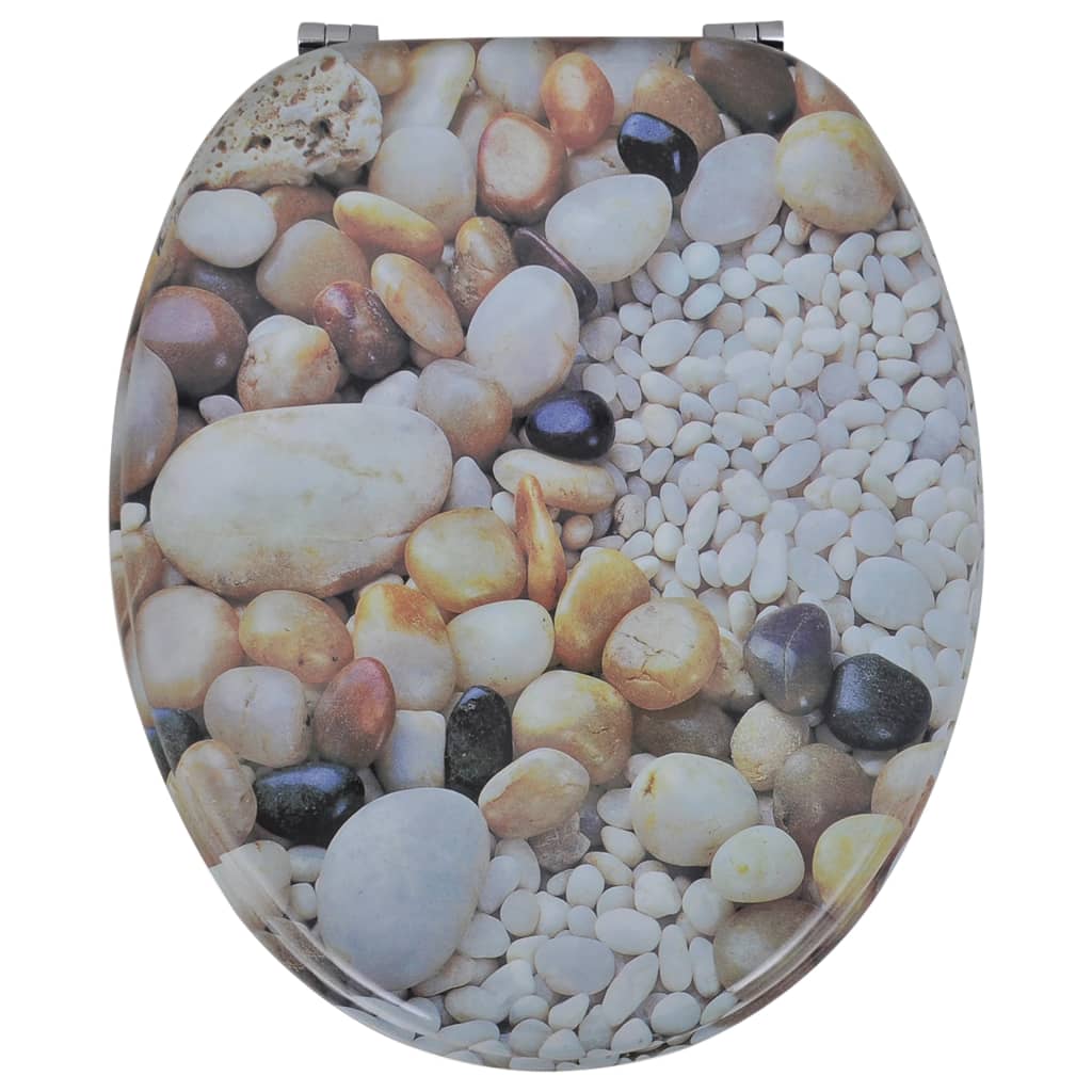 Toilet Seat with MDF Lid Pebbles Design