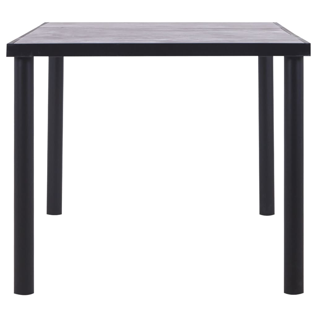 vidaXL Dining Table Black and Concrete Grey 180x90x75 cm MDF