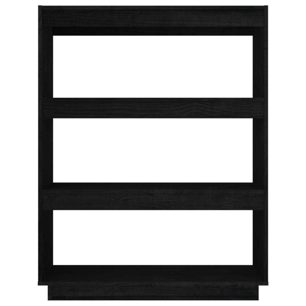 vidaXL Book Cabinet/Room Divider Black 80x35x103 cm Solid Pinewood