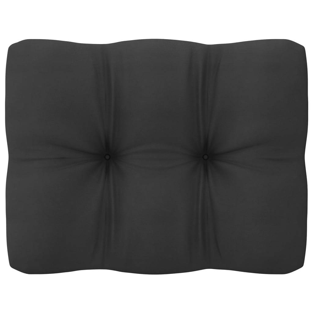 vidaXL 7 Piece Garden Lounge Set with Cushions Black Solid Pinewood
