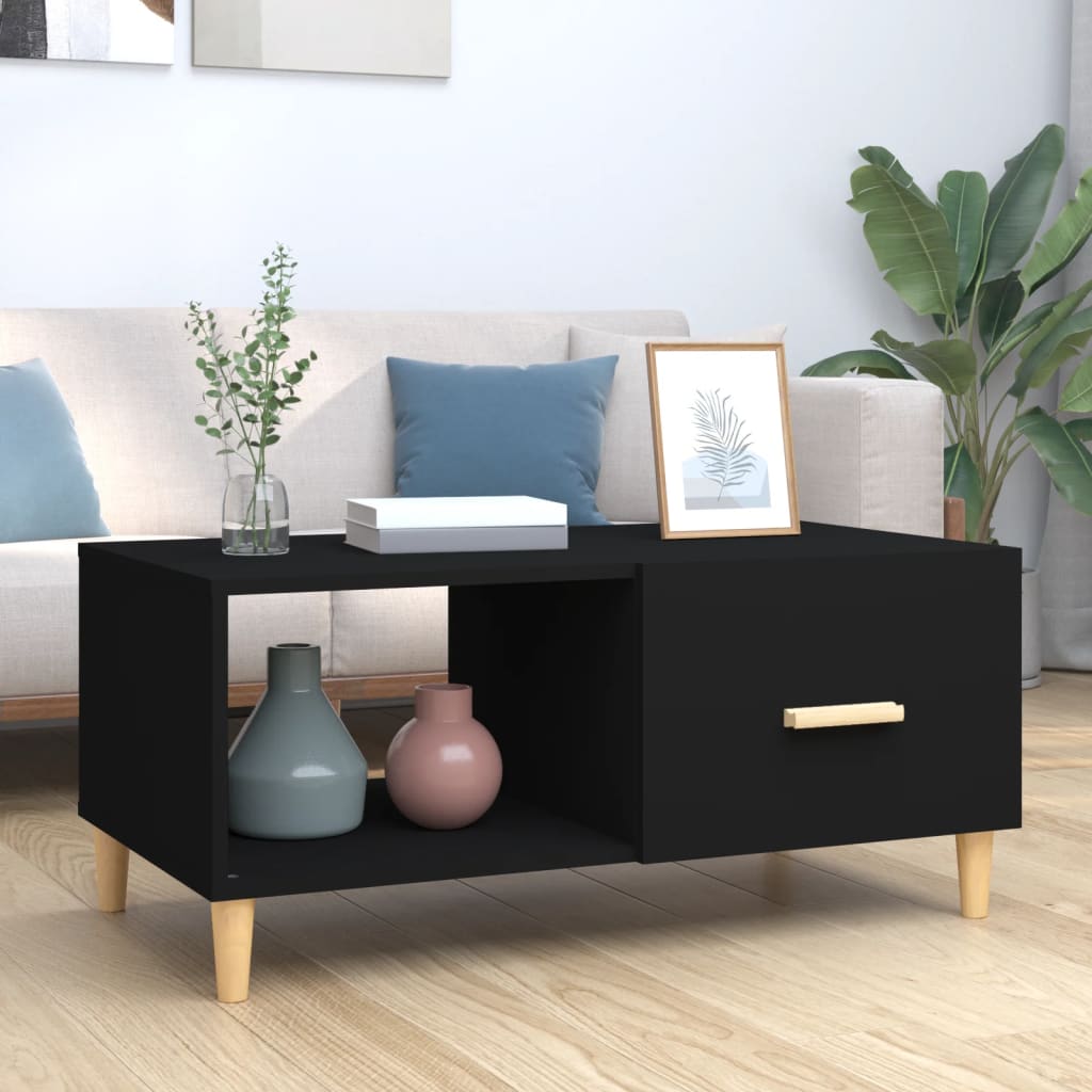 vidaXL Coffee Table Black 89,5x50x40 cm Engineered Wood