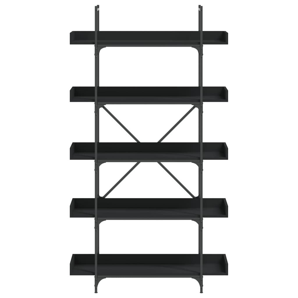 vidaXL Bookcase 5-Tier Black 100x33x180.5 cm Engineered Wood
