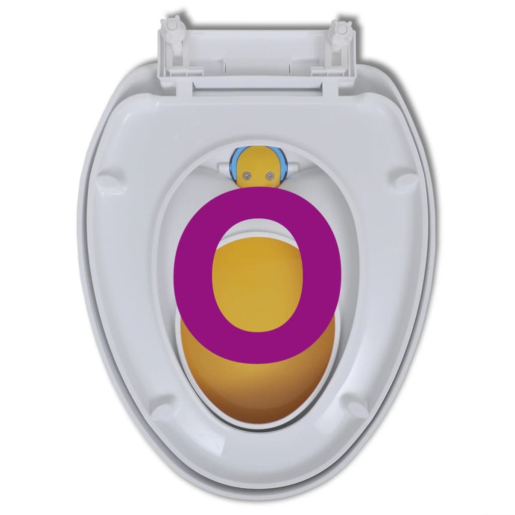 White & Yellow Soft-close Toilet Seat Adults/Children