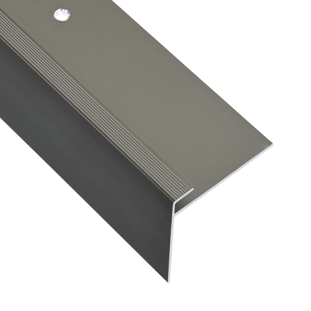 vidaXL F-shape Stair Nosings 15 pcs Aluminium 100 cm Brown