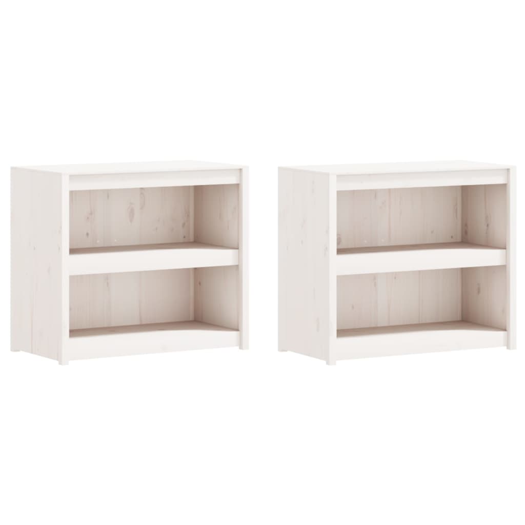 vidaXL Outdoor Kitchen Cabinets 2 pcs White Solid Wood Pine