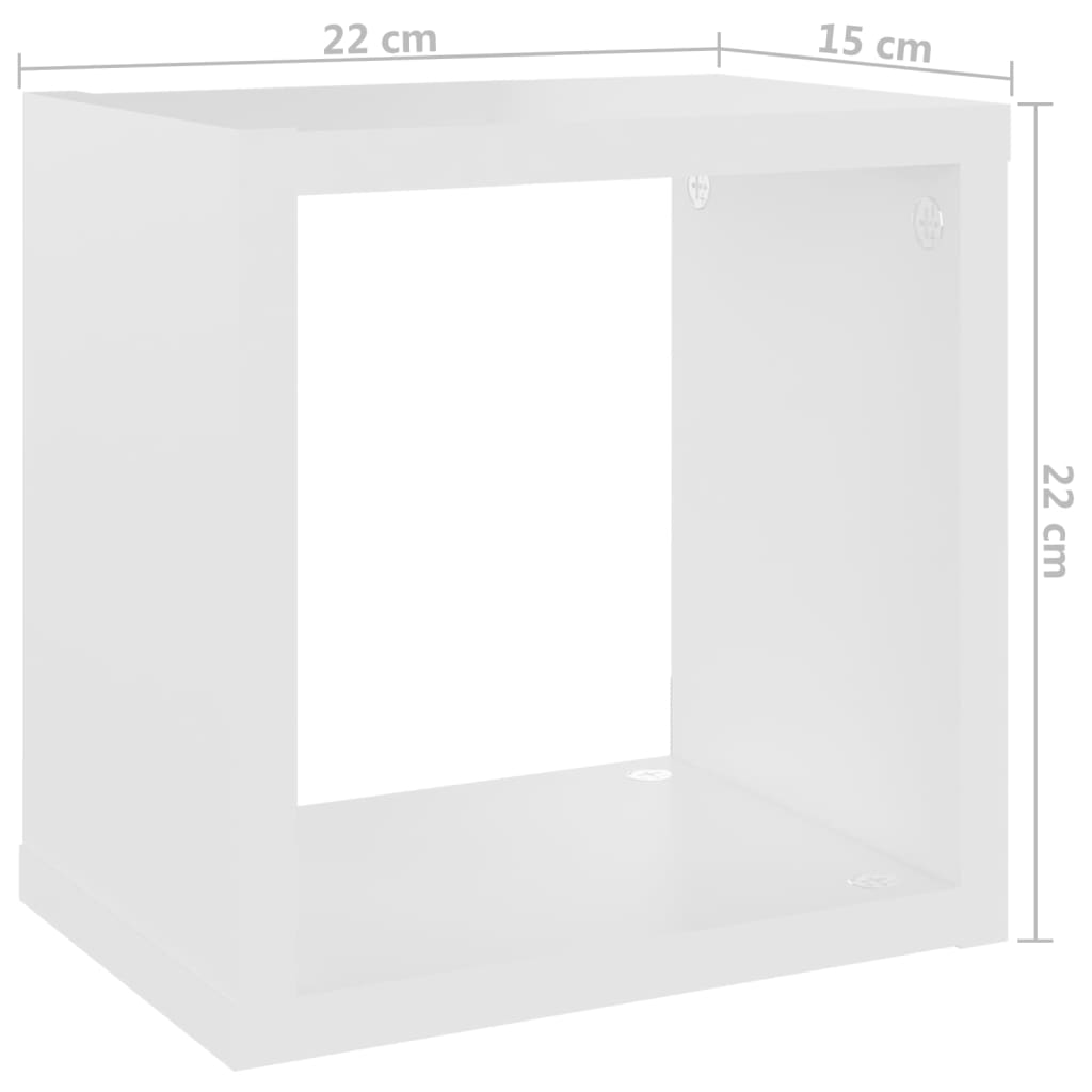 vidaXL Wall Cube Shelves 4 pcs White and Sonoma Oak 22x15x22 cm