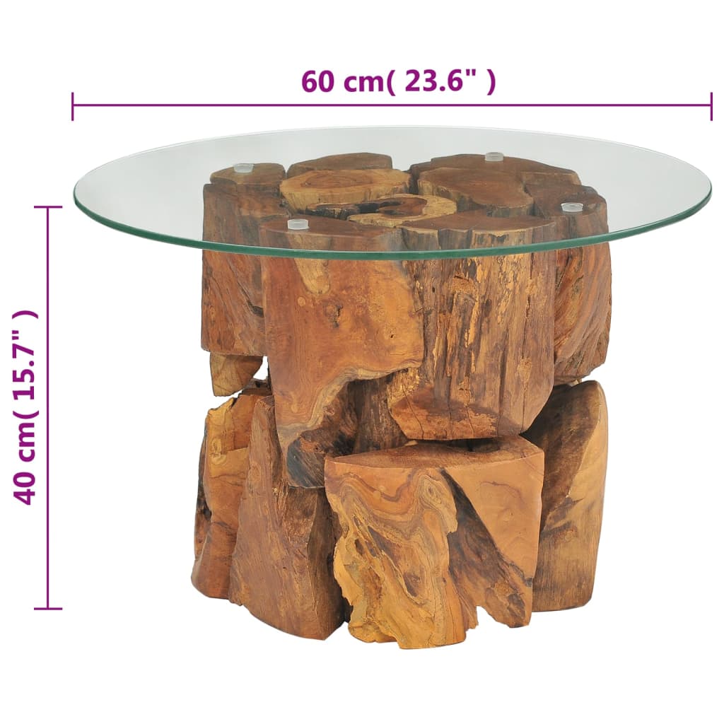 vidaXL Coffee Table Solid Teak Driftwood 60 cm