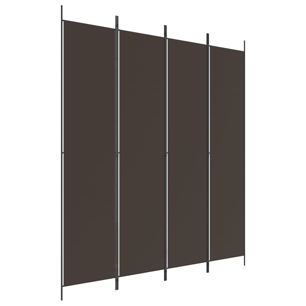 vidaXL 4-Panel Room Divider Brown 200x220 cm Fabric