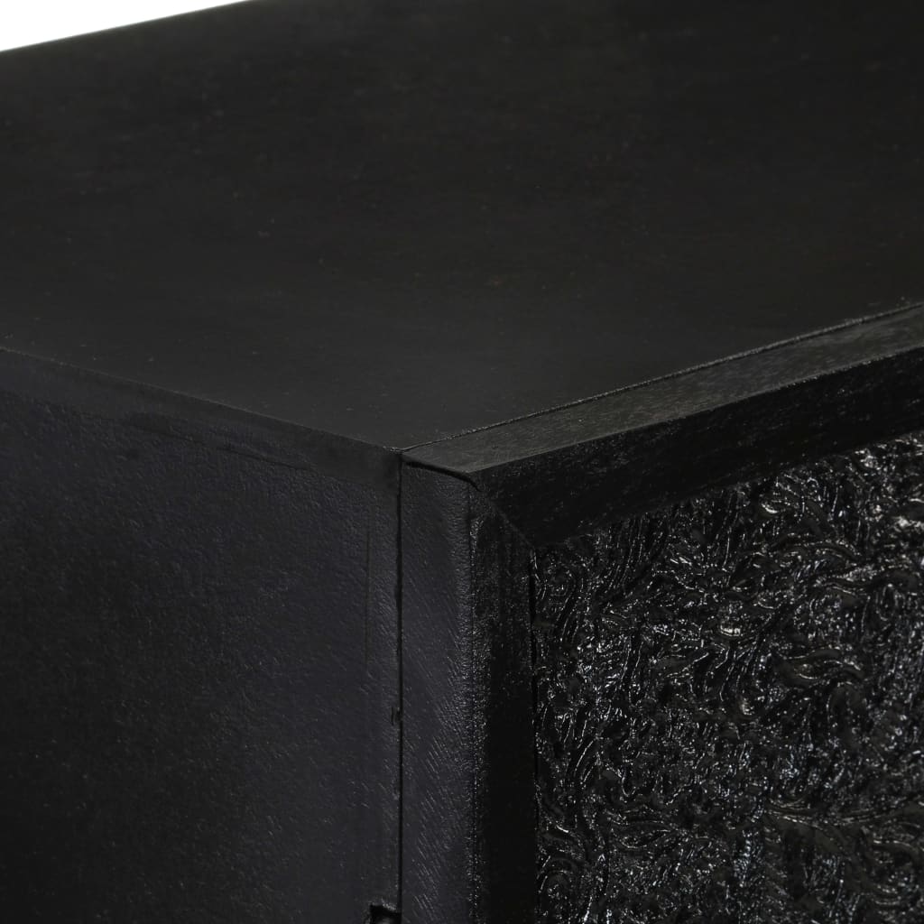 vidaXL Sideboard Black 60x30x120 cm Solid Acacia and Mango Wood