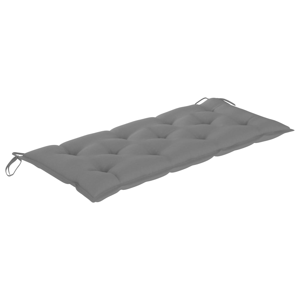 vidaXL Swing Bench with Grey Cushion 120 cm Solid Teak Wood