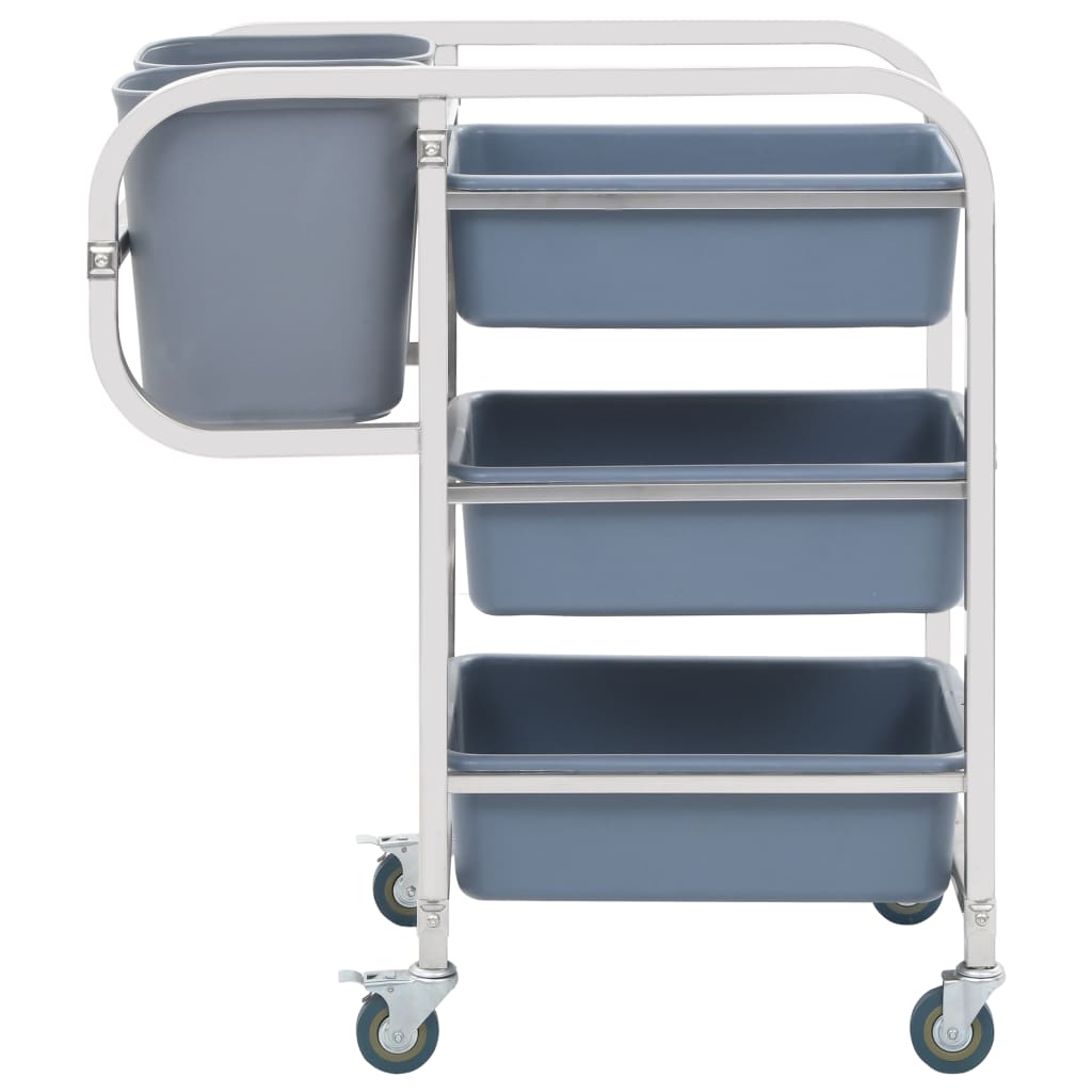 vidaXL Kitchen Cart with Plastic Containers 82x43.5x92 cm