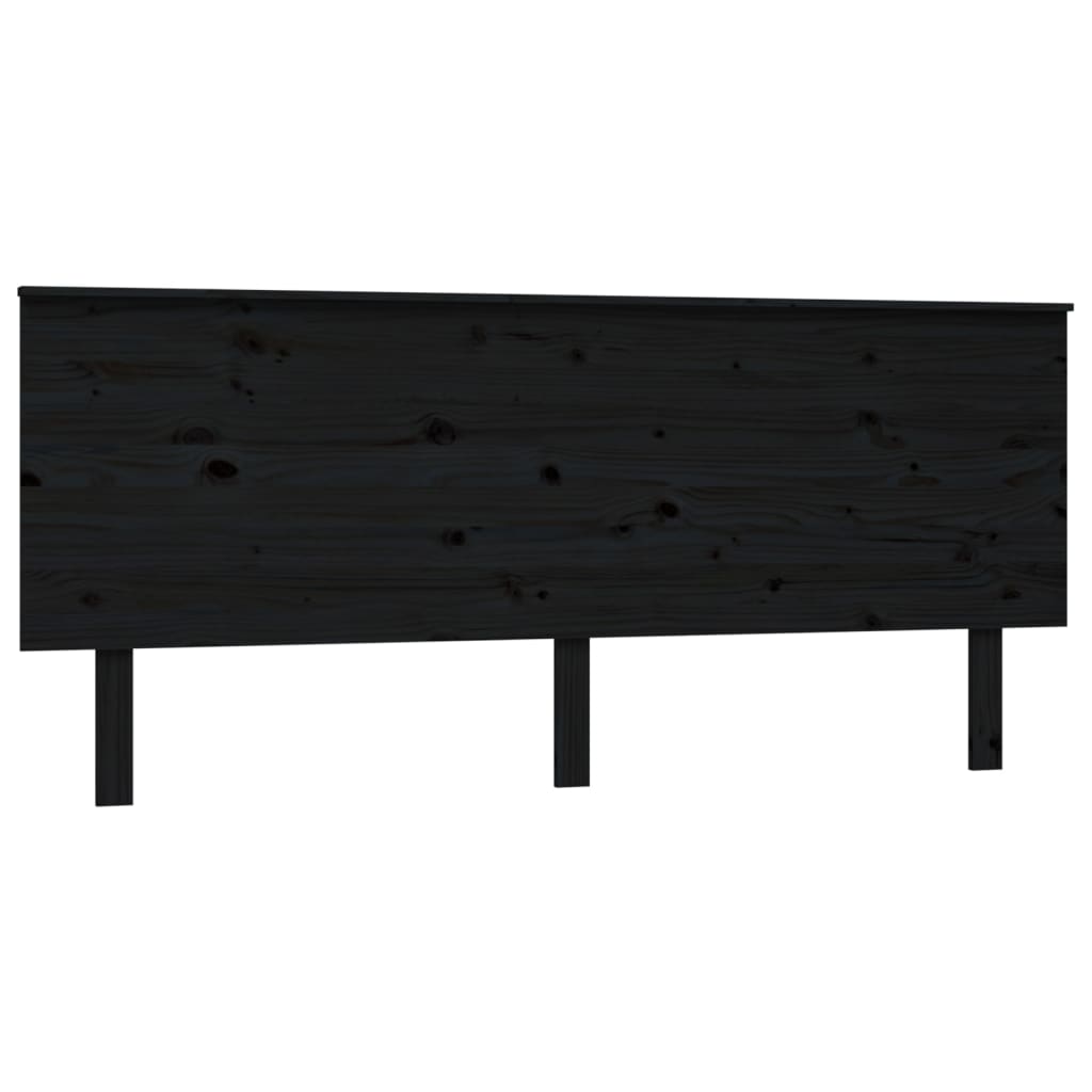 vidaXL Bed Headboard Black 184x6x82.5 cm Solid Wood Pine