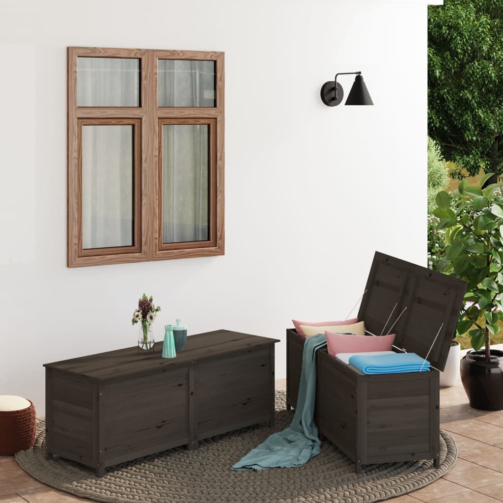 vidaXL Outdoor Cushion Box Anthracite 150x50x56 cm Solid Wood Fir