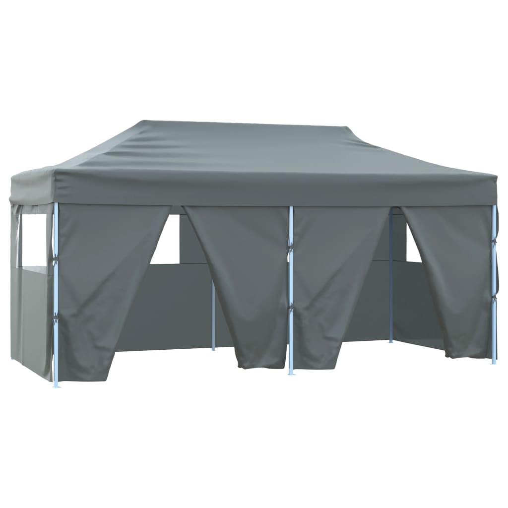 vidaXL Professional Folding Party Tent with 4 Sidewalls 3x6 m Steel Anthracite