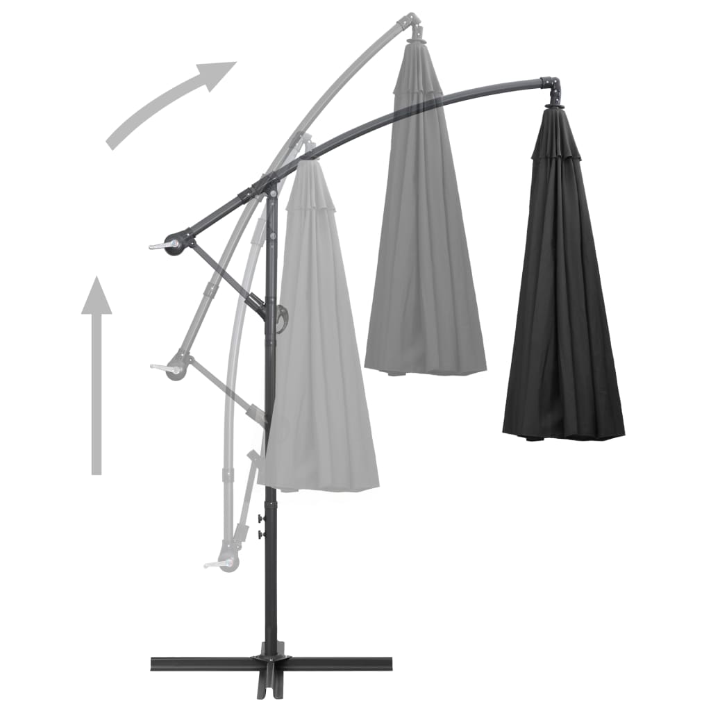 vidaXL Hanging Parasol Anthracite 3 m Aluminium Pole