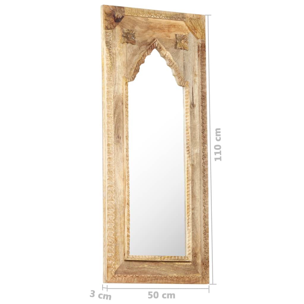 vidaXL Mirror 50x3x110 cm Solid Mango Wood