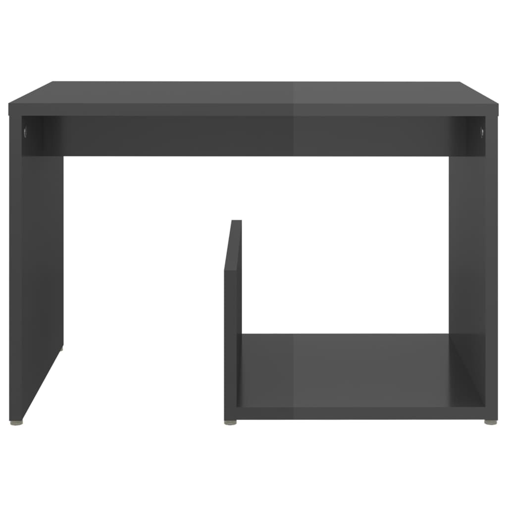 vidaXL Side Table High Gloss Grey 59x36x38 cm Engineered Wood