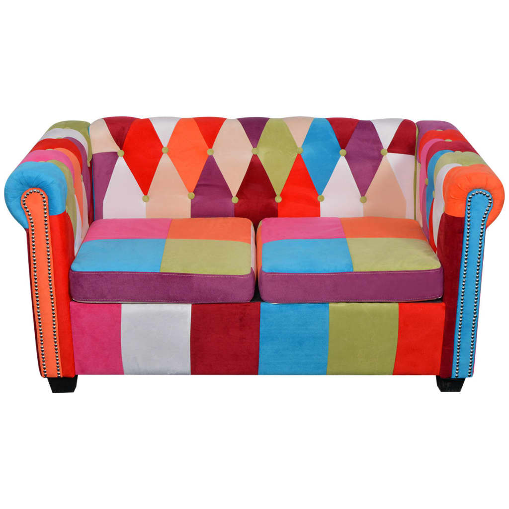 vidaXL 2 Piece Chesterfield Sofa Set Fabric