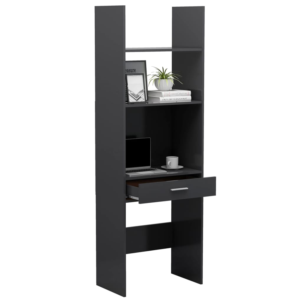 vidaXL Book Cabinet Grey 60x35x180 cm Engineered Wood