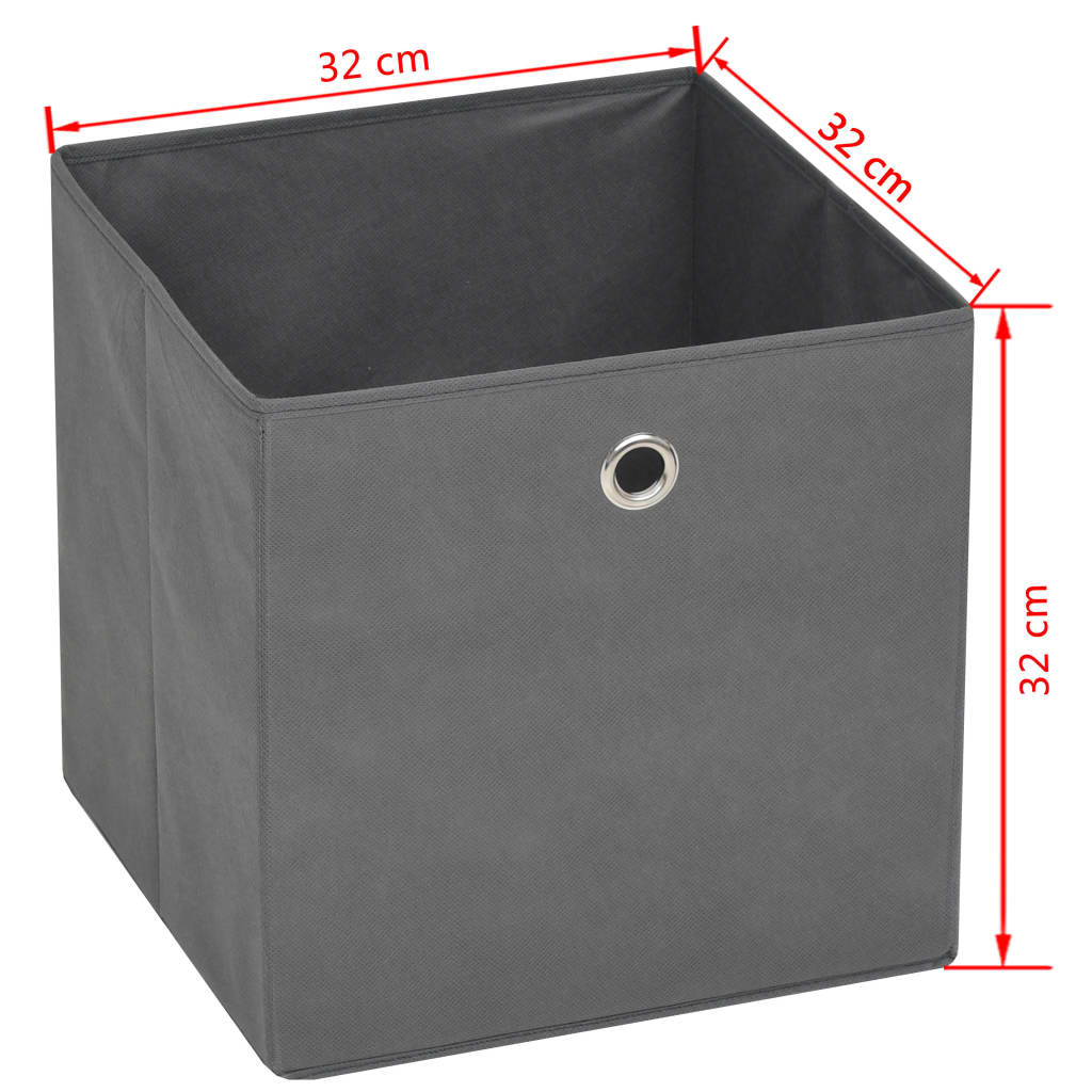 vidaXL Storage Boxes 10 pcs Non-woven Fabric 32x32x32 cm Grey