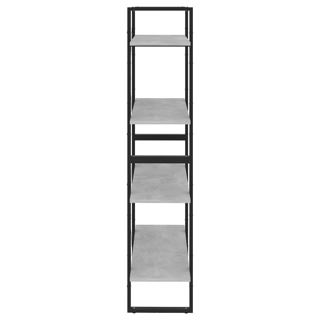 vidaXL 4-Tier Book Cabinet Concrete Grey 80x30x140 cm Engineered Wood