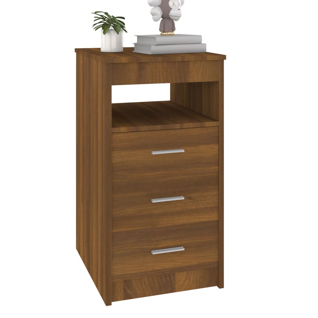 vidaXL Drawer Cabinet Brown Oak 40x50x76 cm Engineered Wood